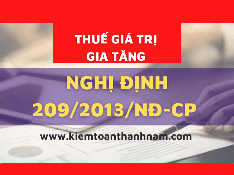 Nghị định số 209/2013/NĐ-CP hướng dẫn thi hành Luật Thuế GTGT