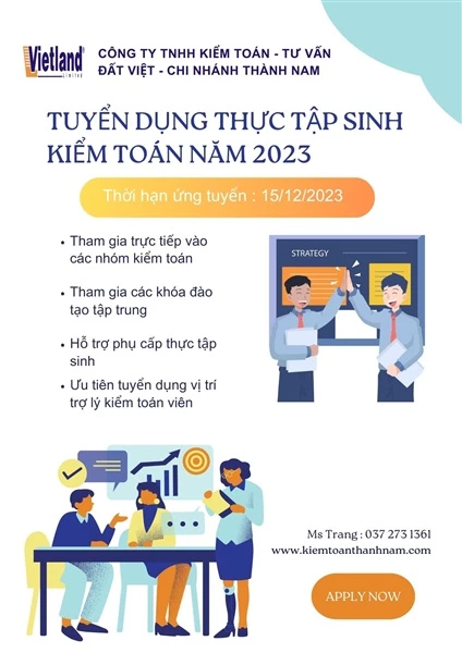 Tuyển dụng Thực tập sinh Kiểm toán năm 2023 - 2024