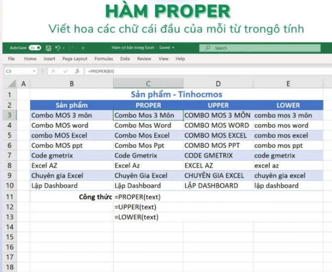HÀM PROPER/UPPER/LOWER