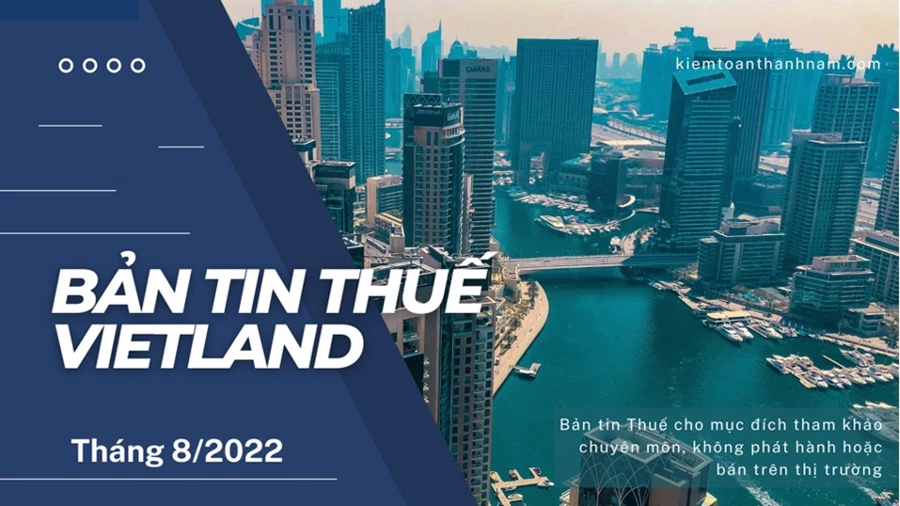 Bản tin Thuế VietLand - Tháng 8 năm 2022