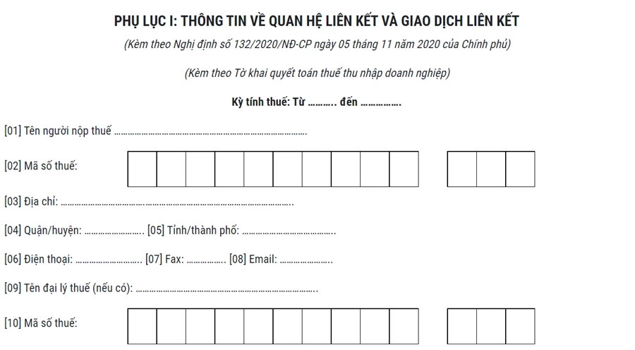 Hướng dẫn lập Tờ khai giao dịch liên kết | Cách làm Báo cáo giao dịch liên kết